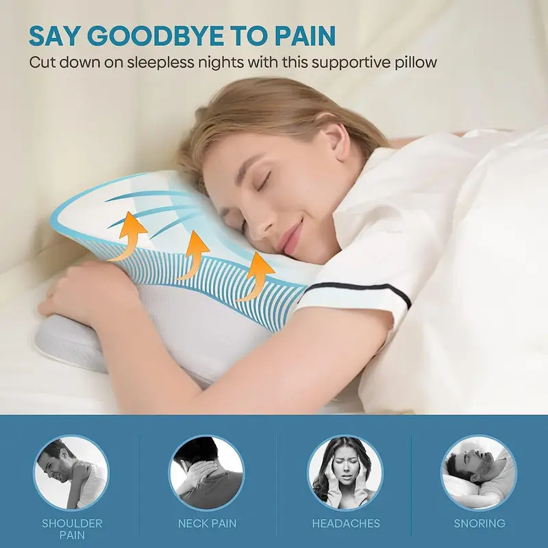 Memory Foam Orthopedic Pillow Neck Pain - Almohada ortopédica inodora para el dolor