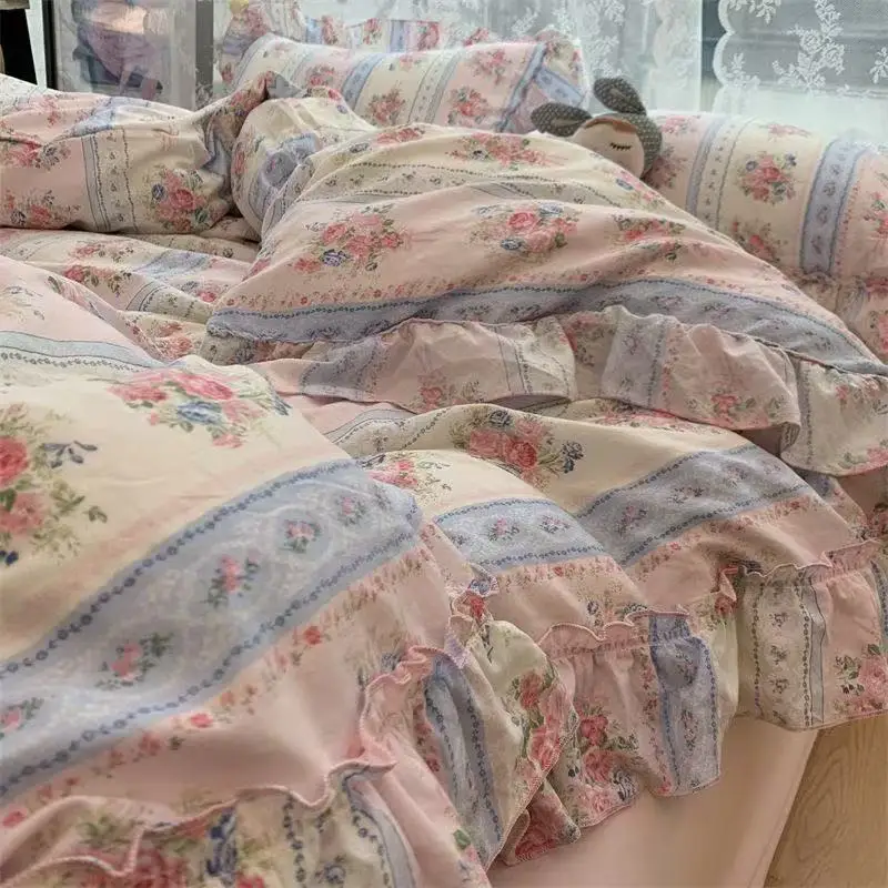 Aesthetic Floral Duvet Cover - Juego de cama Floral de princesa