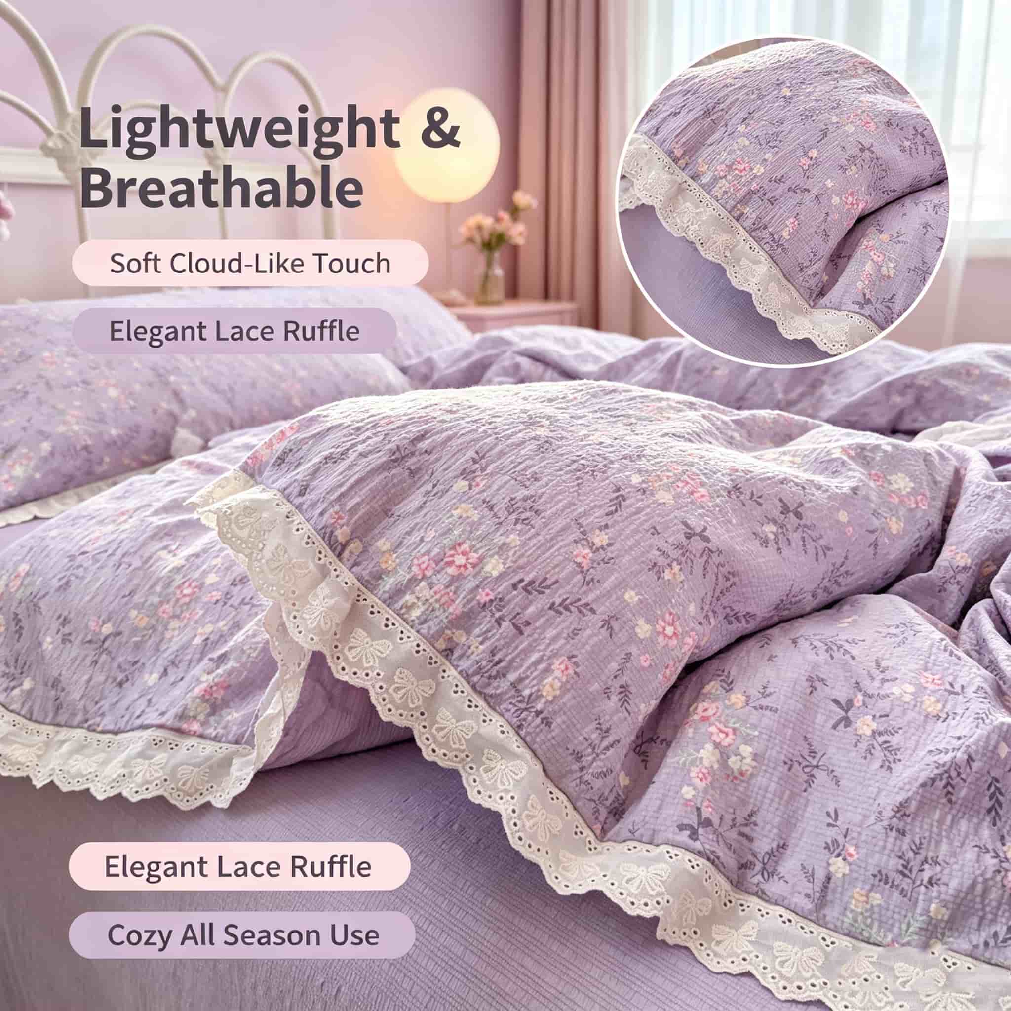 Juego de ropa de cama de estil - Aesthetic Floral Duvet Cover reseña y precio
