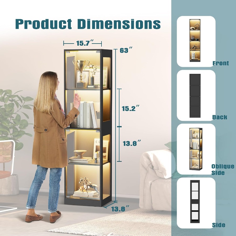 Vitrina con Puertas de Vidrio, - Lighting reseña y precio