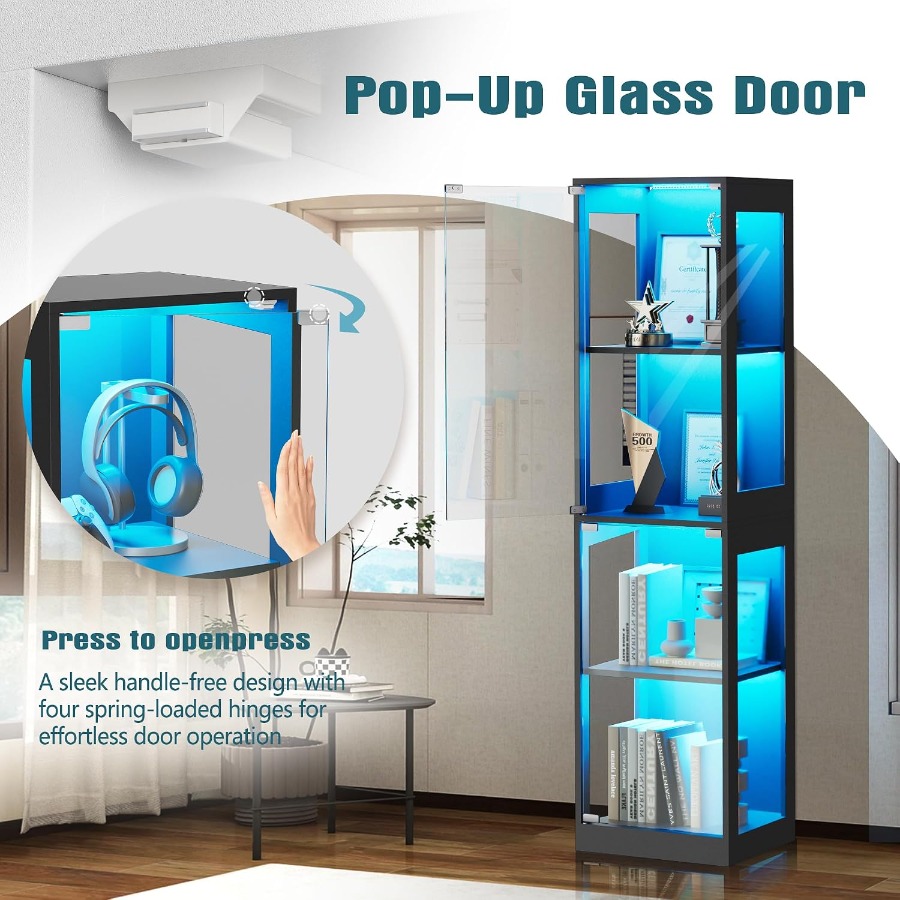 Vitrina con Puertas de Vidrio, - Lighting reseña y precio