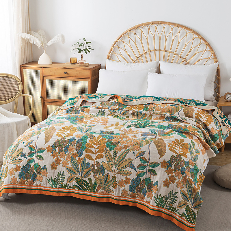 Colcha de gasa de muselina en  - Muslin Cotton Bedspread reseña y precio