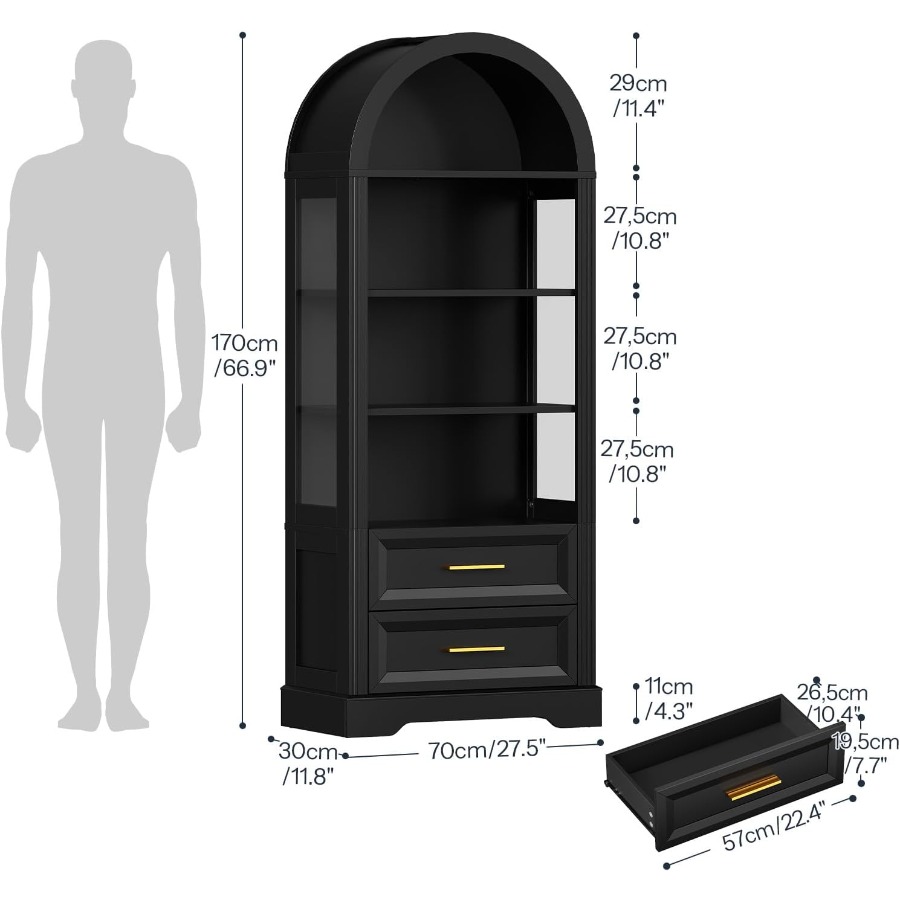 Vitrina, estantería alta con f - Storage & Organization reseña y precio