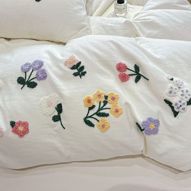 Funda de edredón con bordados  - Aesthetic Floral Duvet Cover reseña y precio