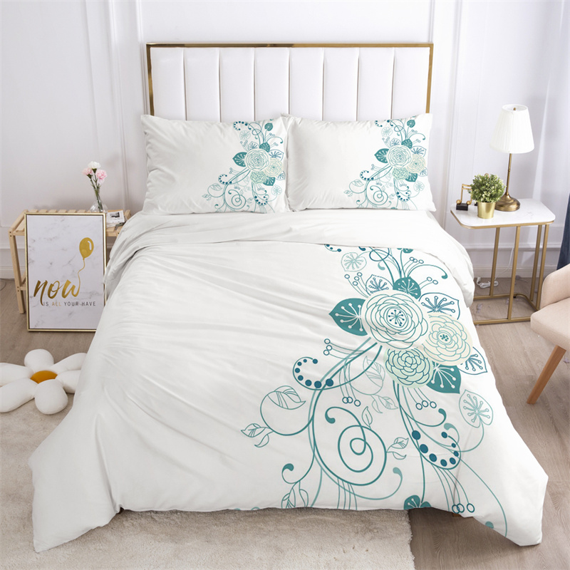 Juego de cama de hojas florale - Aesthetic Floral Duvet Cover reseña y precio