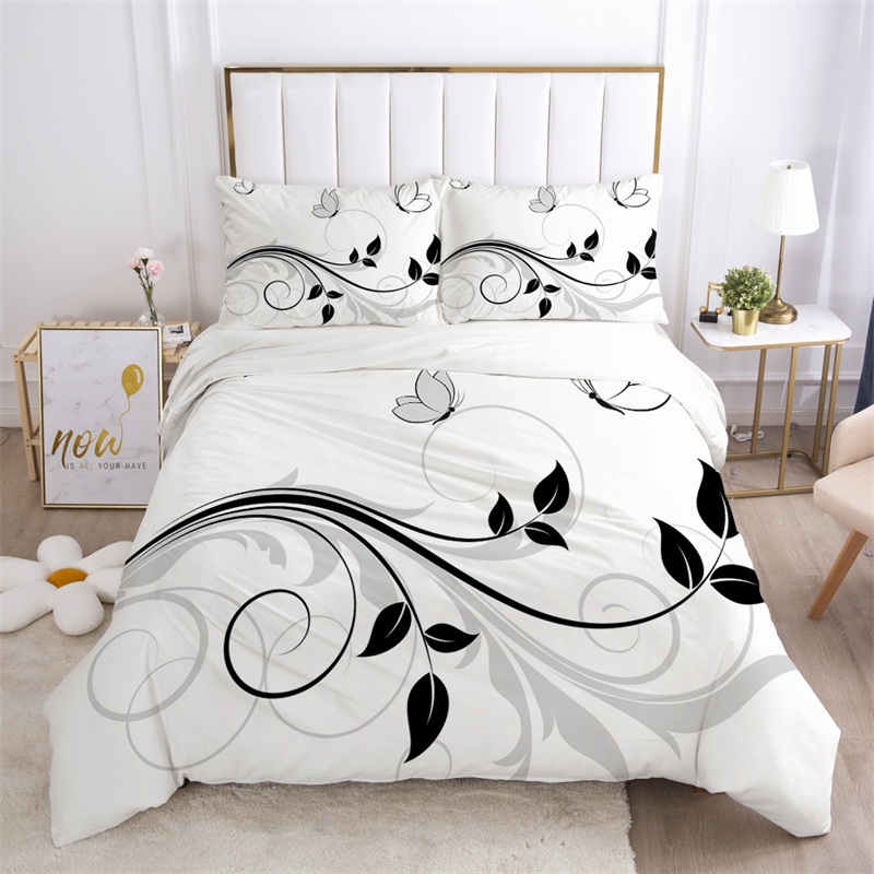 Juego de cama de hojas florale - Aesthetic Floral Duvet Cover reseña y precio