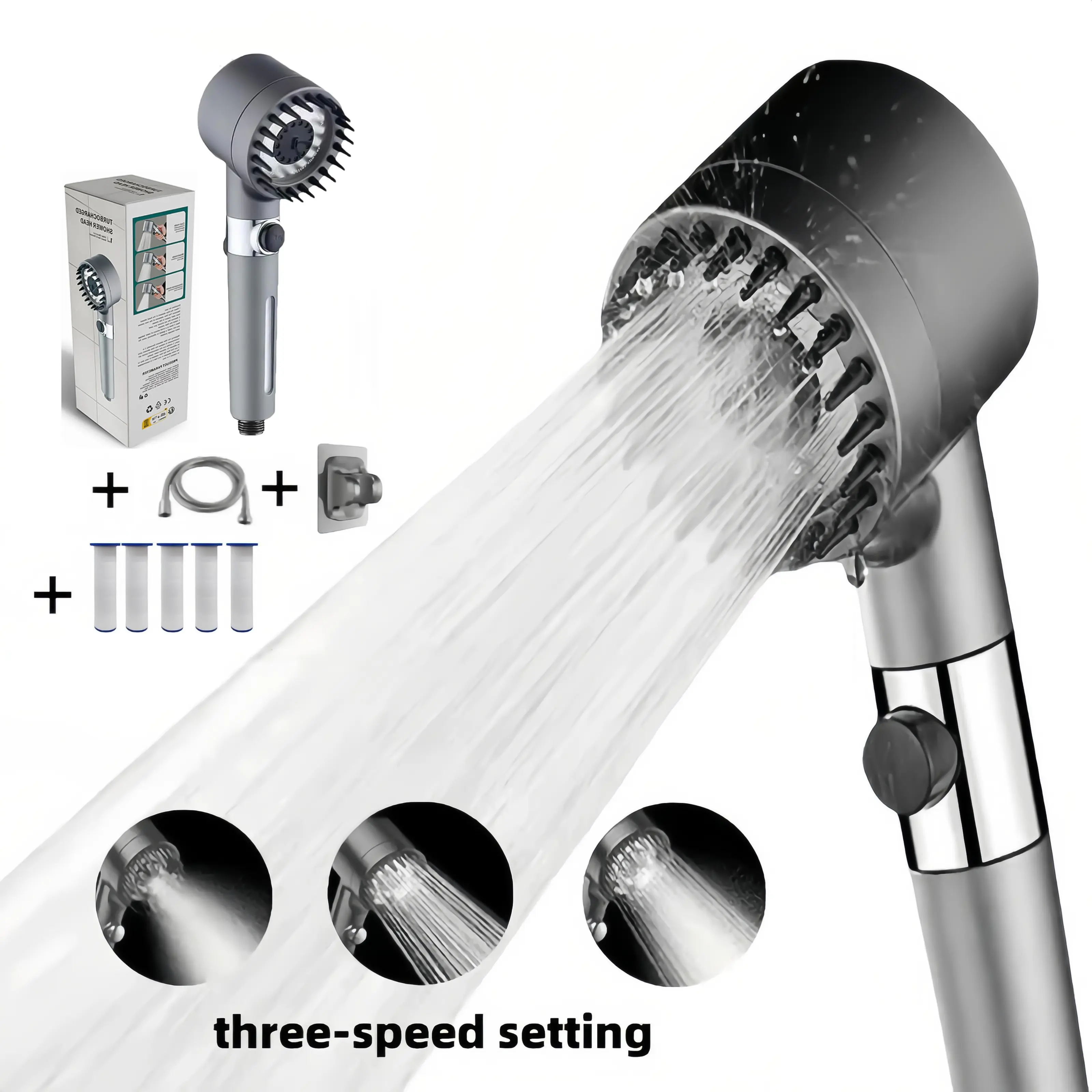 Cabezal de ducha de mano con f - High Pressure Shower Head Handheld reseña y precio